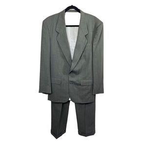 Mens Gray Subtle Pinstripe Christian Dior Monsieur 2pc Suit Jacket 41R  32x33